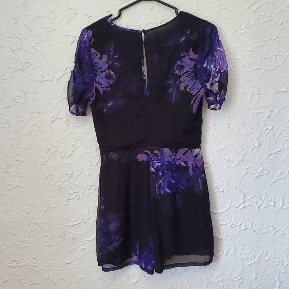 Asos Black Floral Short Sleeve Romper - Picture 5 of 9